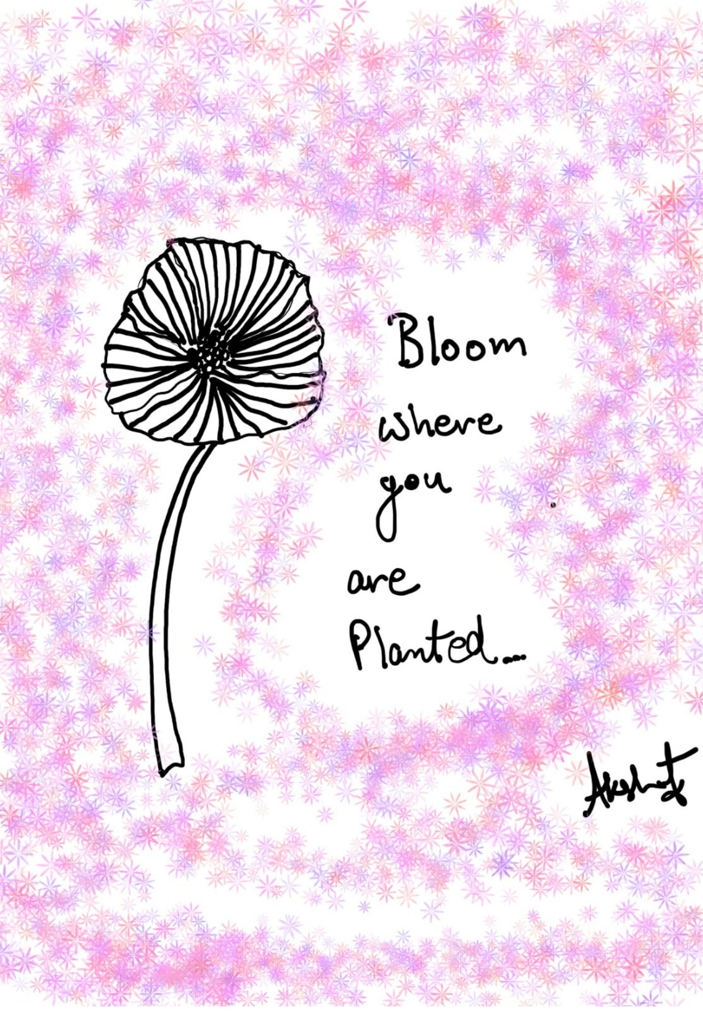 The Quiet Resilience of Present Blooming - doodle art by Akshat Bansal
