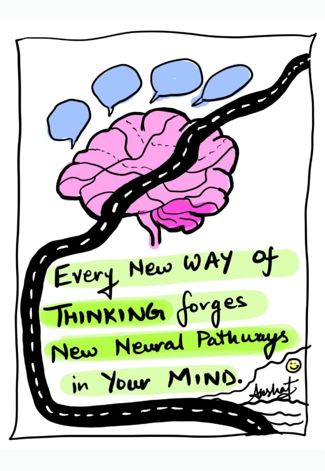 Forging New Neural Pathways of Higher Thought - doodle art by Akshat Bansal