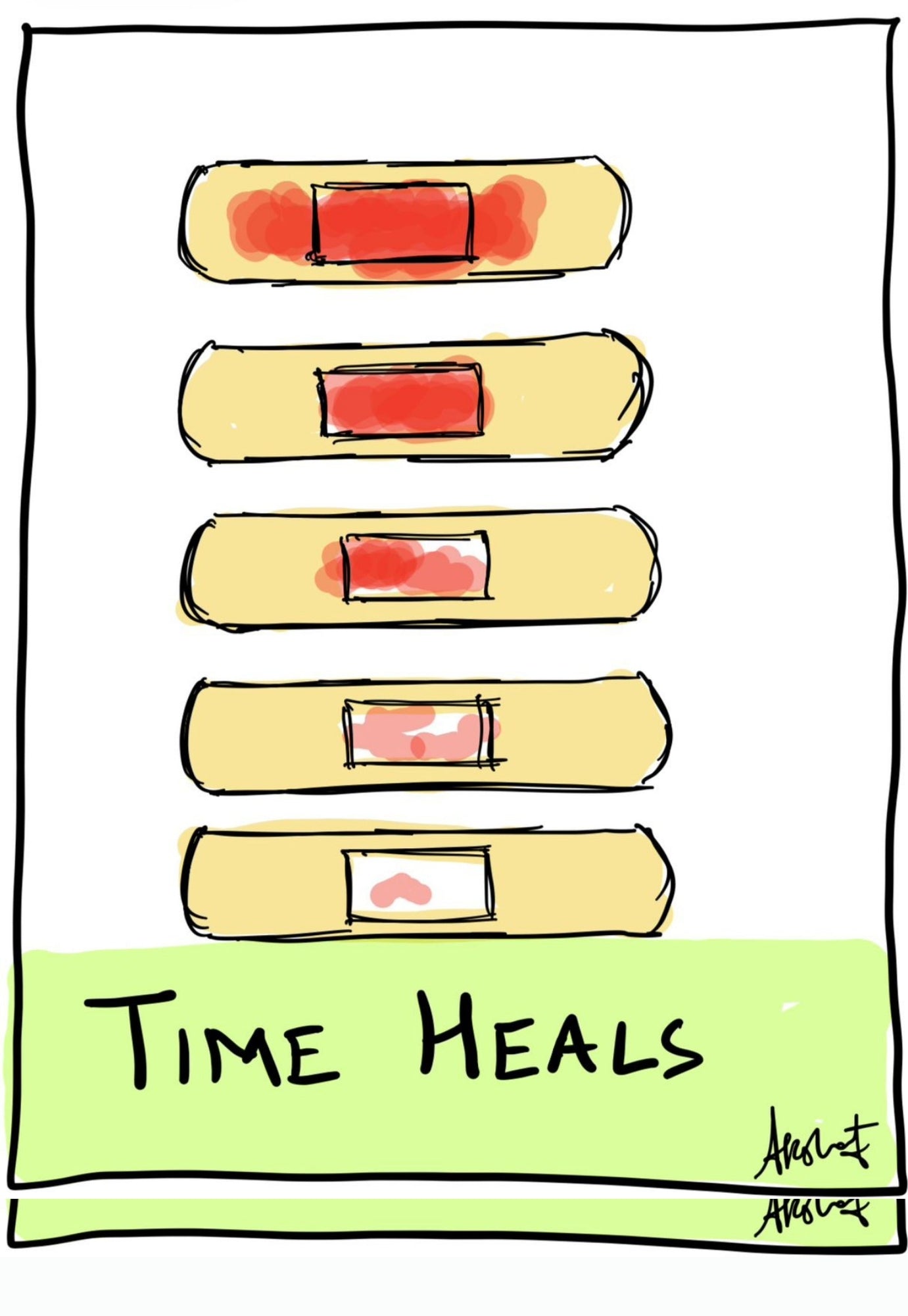 Gentle Healing and Mending Over Time - doodle art by Akshat Bansal