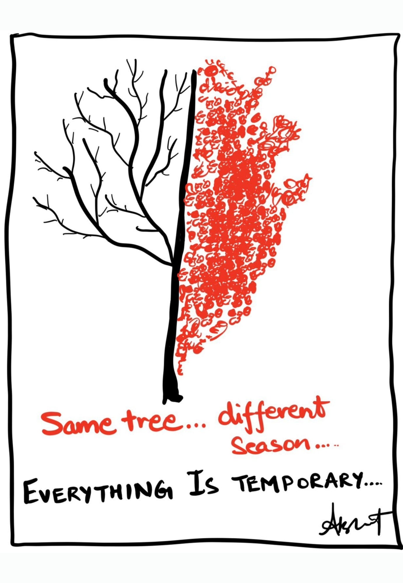 Serene Perspective on the Cycles of Impermanence - doodle art by Akshat Bansal