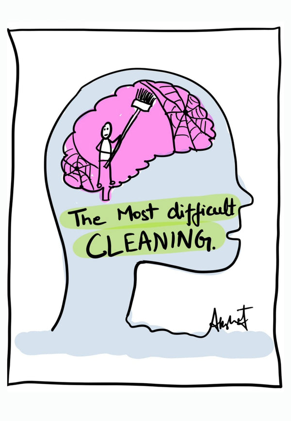 The Sacred Housekeeping of Cleansing the Mind - doodle art by Akshat Bansal