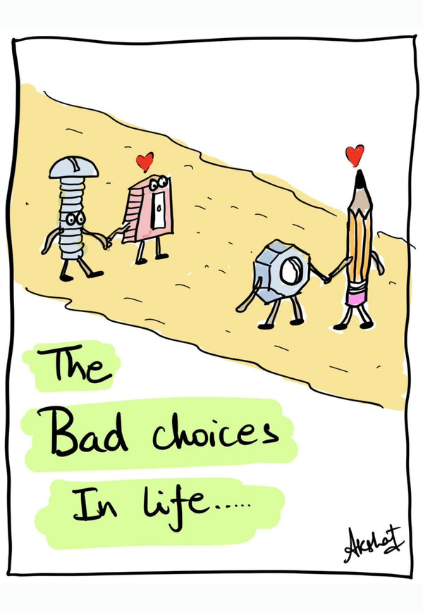 Extracting Wisdom From Life's Missteps - doodle art by Akshat Bansal