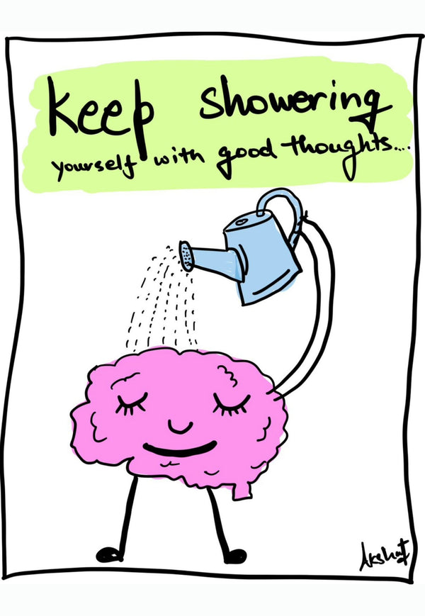 Nurturing the Mind Garden With Wholesome Thoughts - doodle art by Akshat Bansal