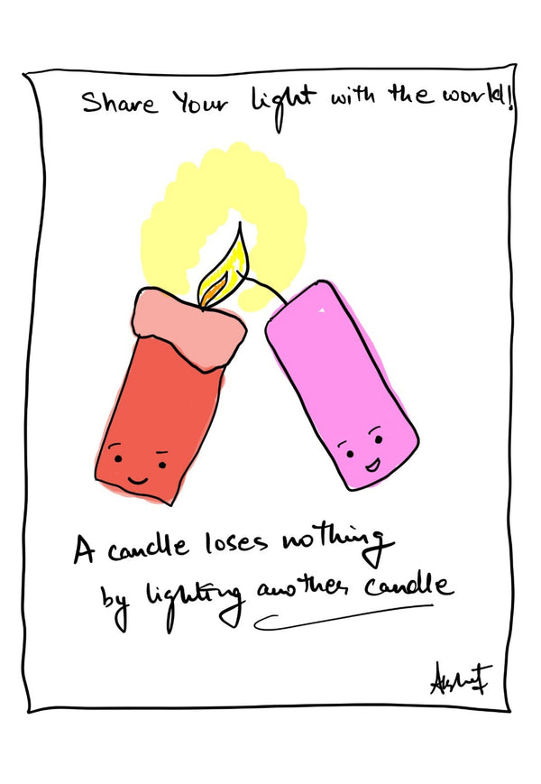 The Generosity of Sharing Inner Light - doodle art by Akshat Bansal