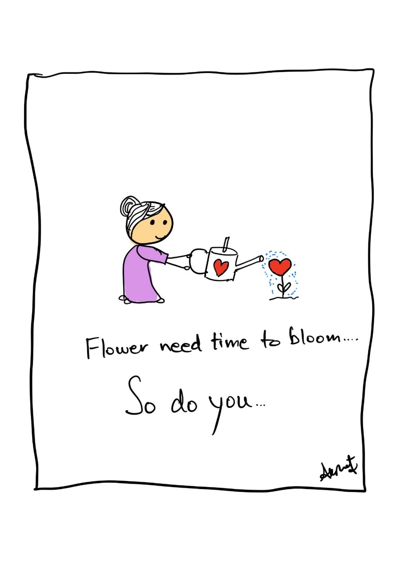 The Graceful Patience of Inner Unfolding - doodle art by Akshat Bansal