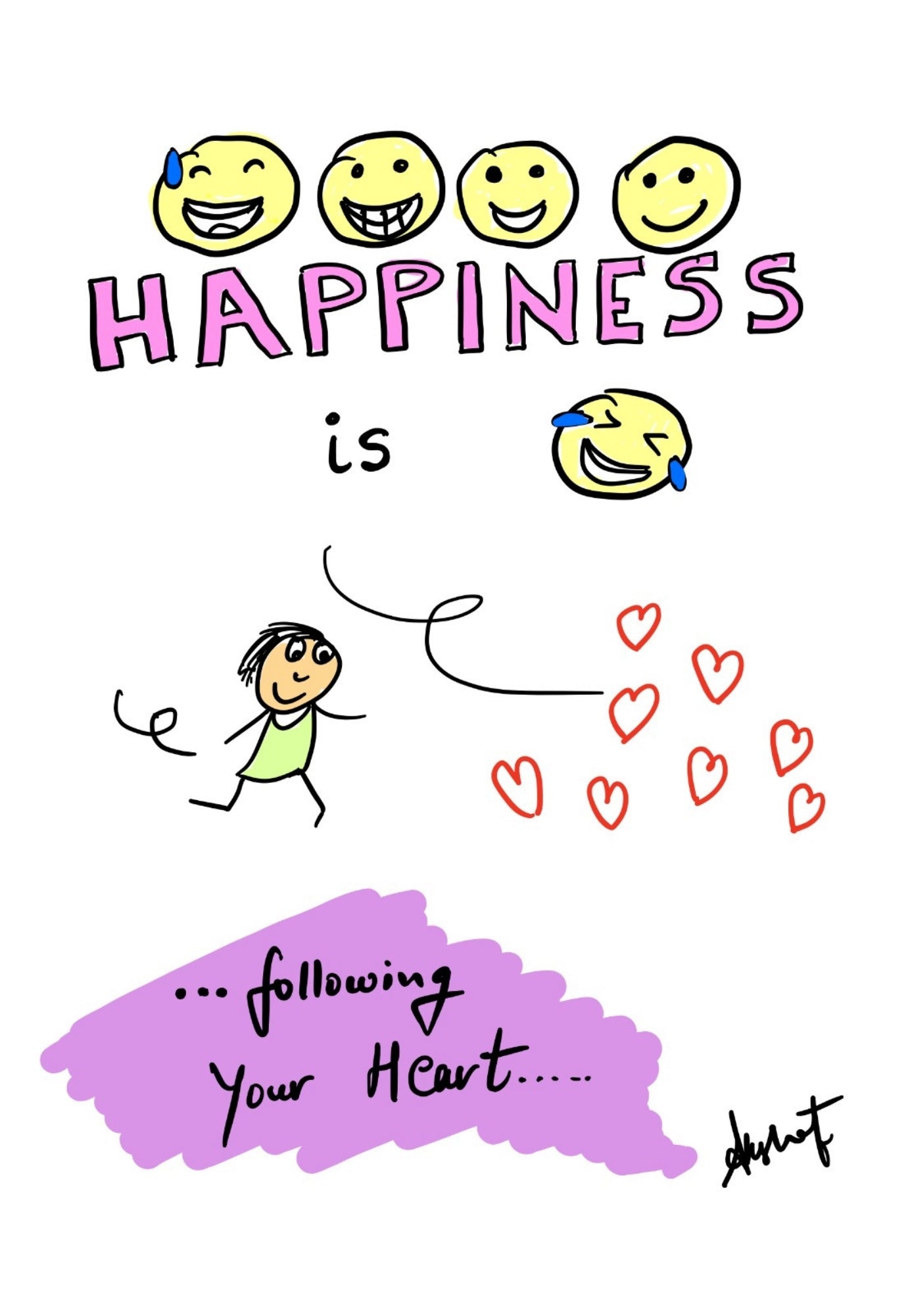 The Joyful Alignment of Heart-Led Choices - doodle art by Akshat Bansal