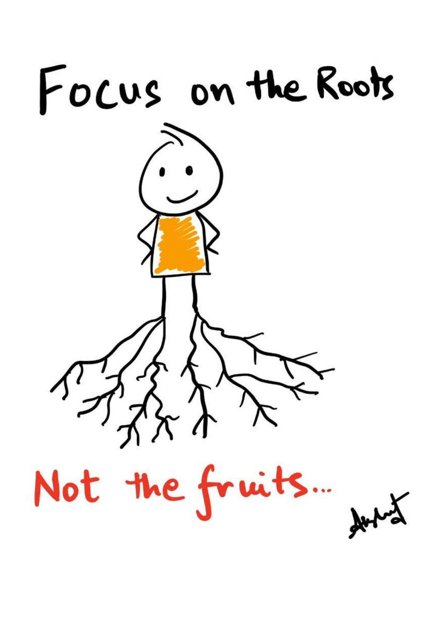 Deep Grounding in Core Character Roots - doodle art by Akshat Bansal