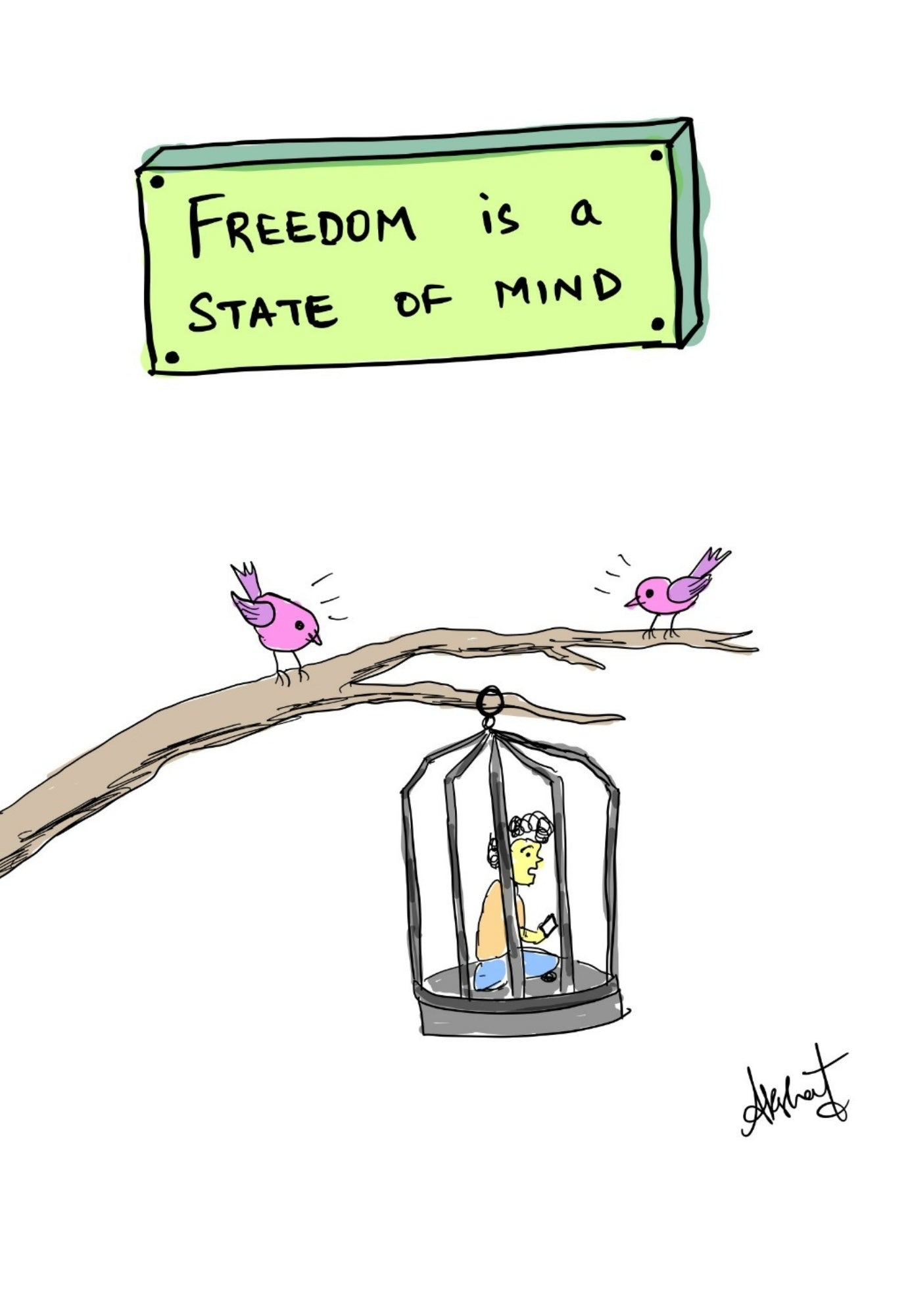 Perceptual Liberation of the Human Mind - doodle art by Akshat Bansal