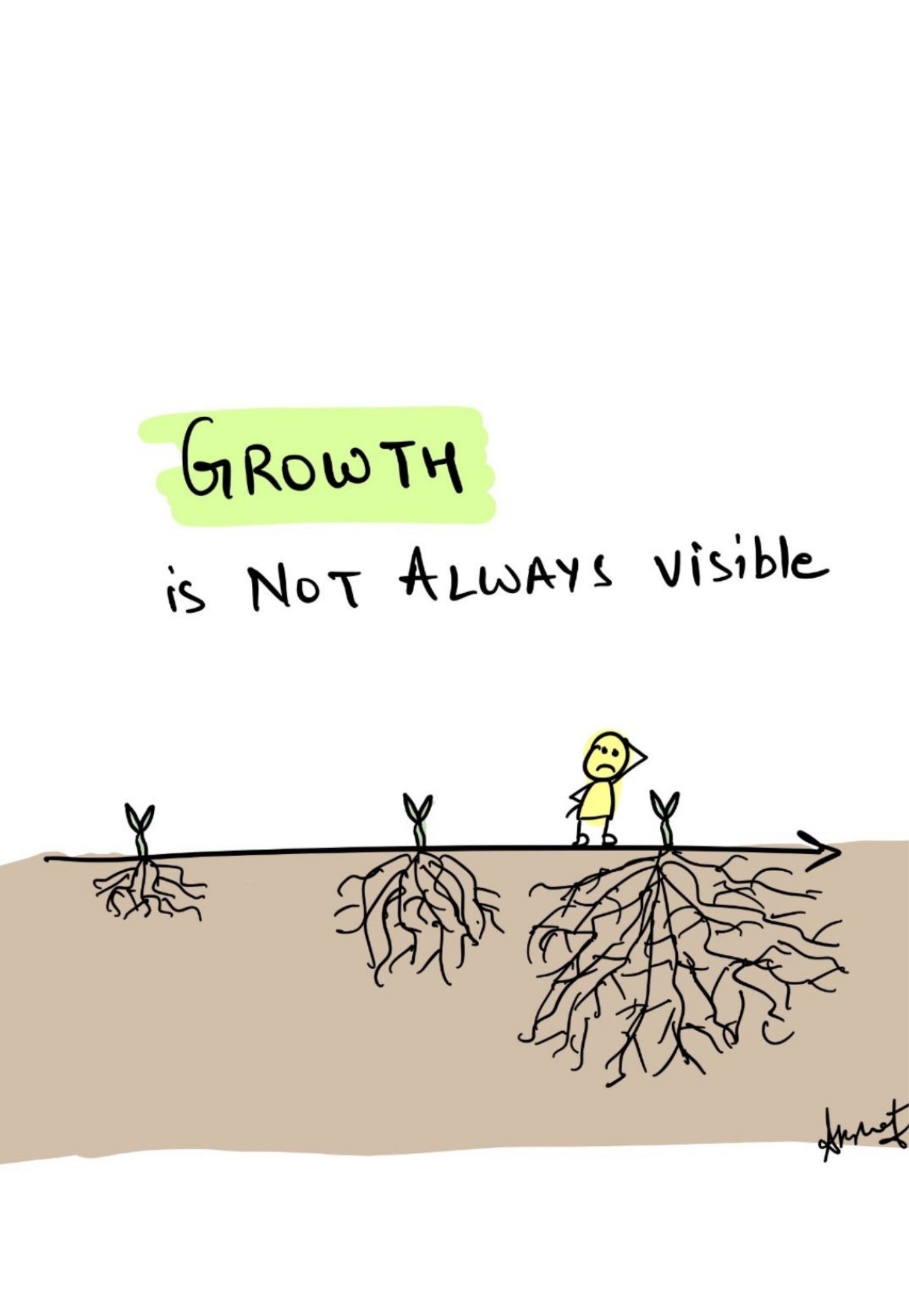 Unseen Growth and Deep Root Expansion - doodle art by Akshat Bansal