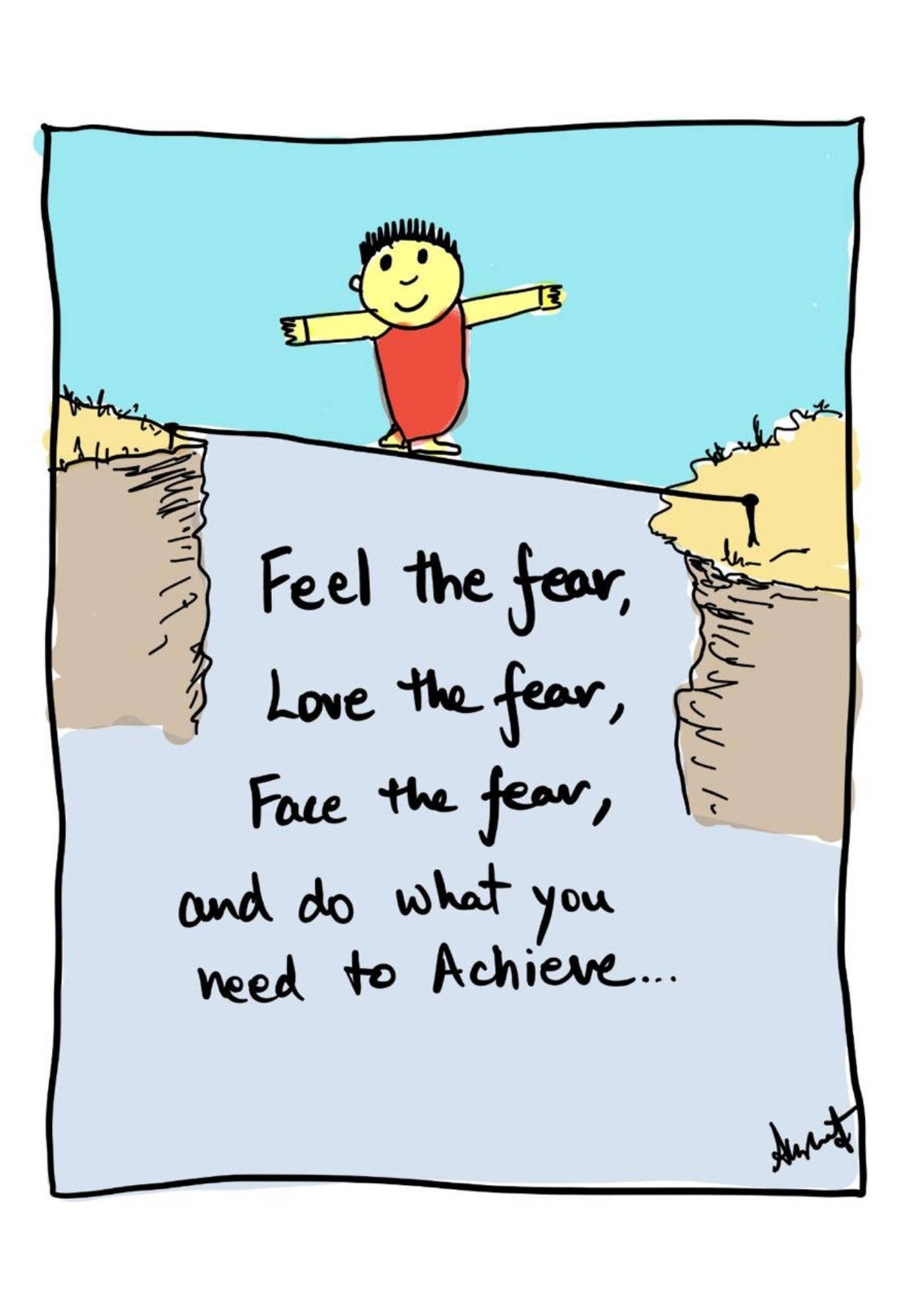 Leaping Fearlessly Beyond Comfort Boundaries - doodle art by Akshat Bansal