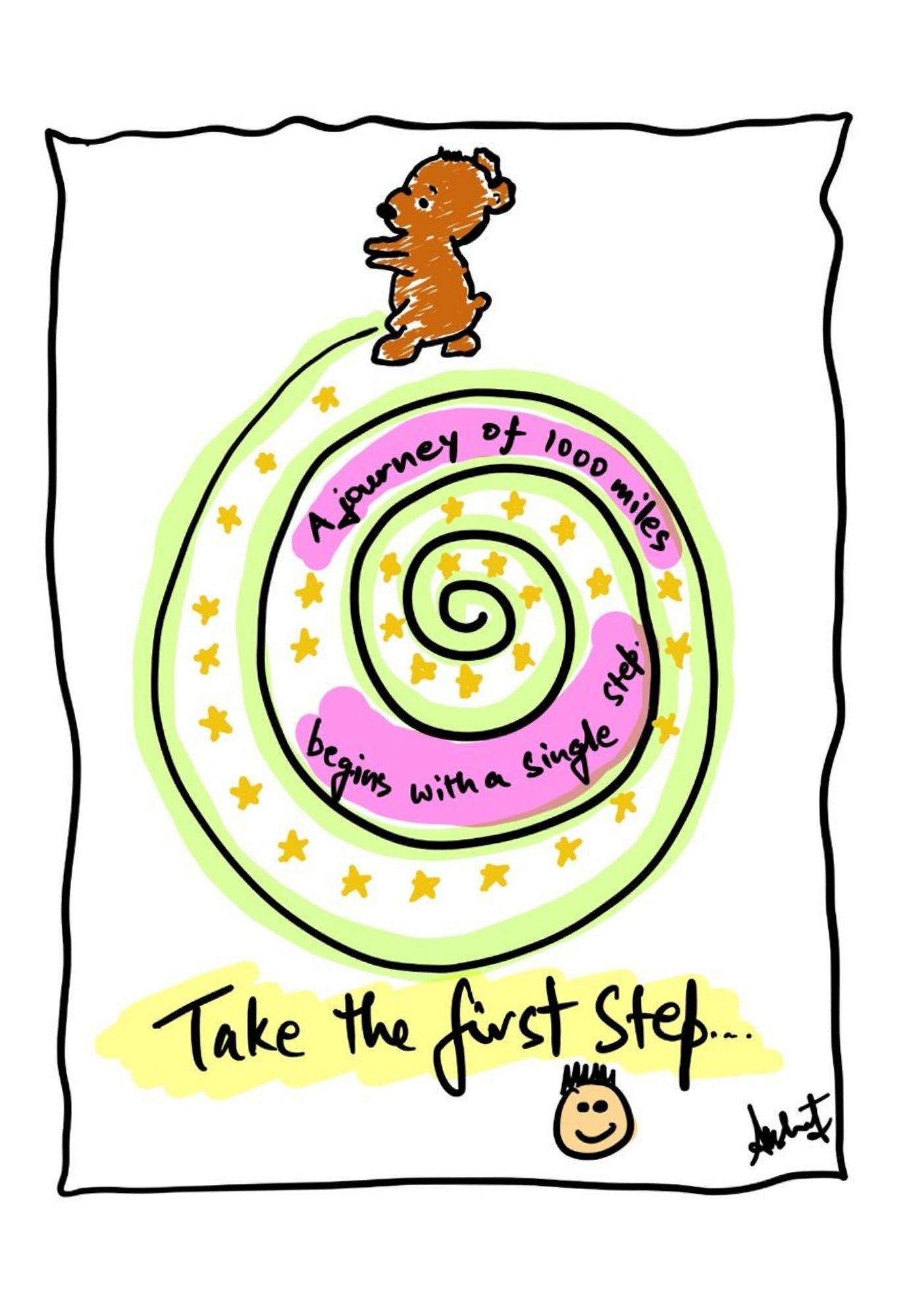 Sacred Evolution Along the Spiral Path - doodle art by Akshat Bansal