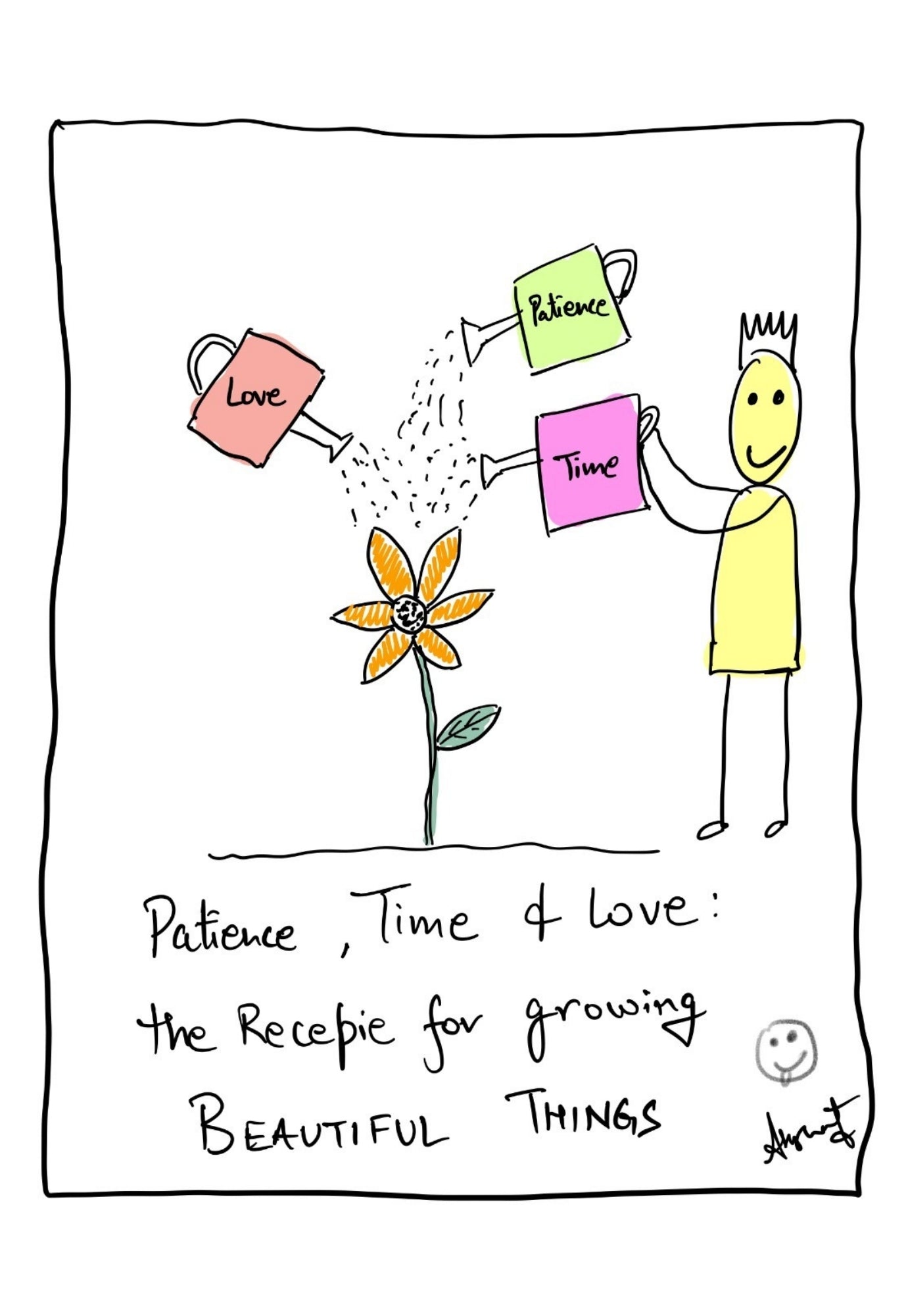 Nurturing Growth Through Patience and Love - doodle art by Akshat Bansal