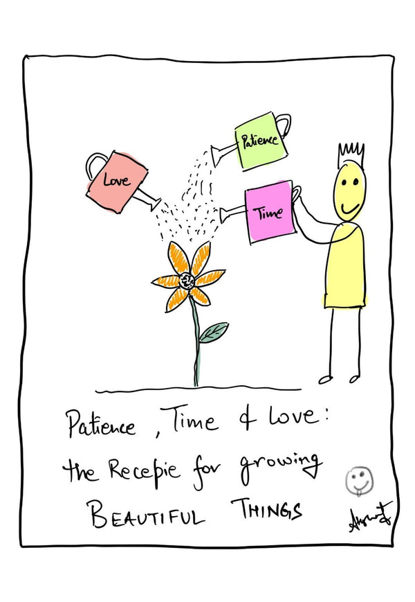 Nurturing Growth Through Patience and Love - doodle art by Akshat Bansal