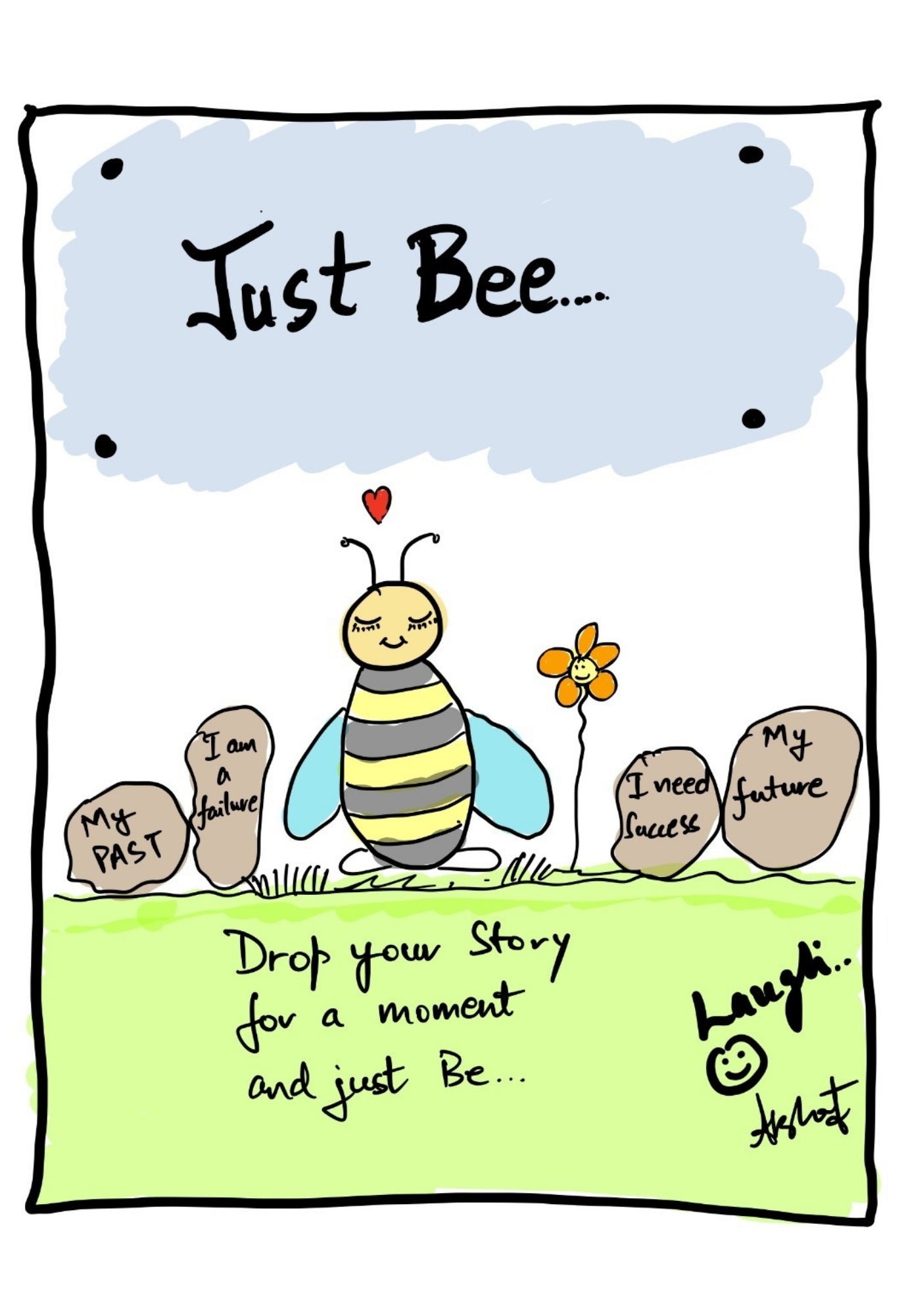 Mastering the Gentle Art of Just Being - doodle art by Akshat Bansal