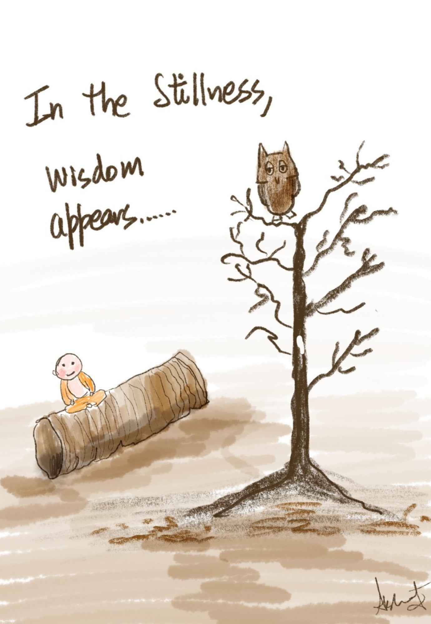 Wisdom Emerging From Serene Stillness - doodle art by Akshat Bansal