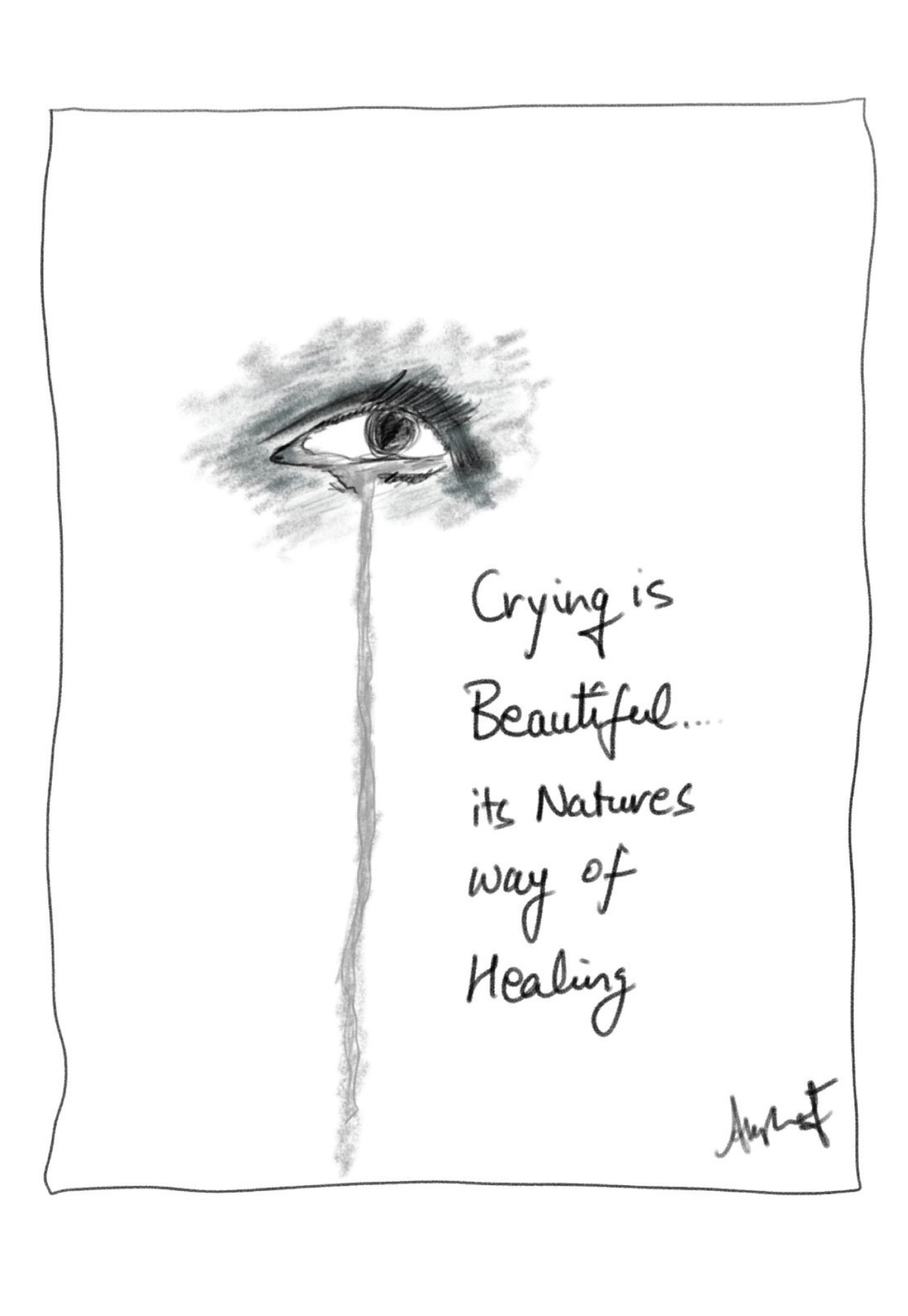 The Cleansing Healing Power of Tears - doodle art by Akshat Bansal