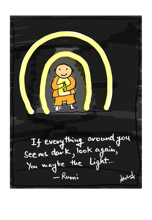 Activating Inner Illumination in Dark Seasons - doodle art by Akshat Bansal