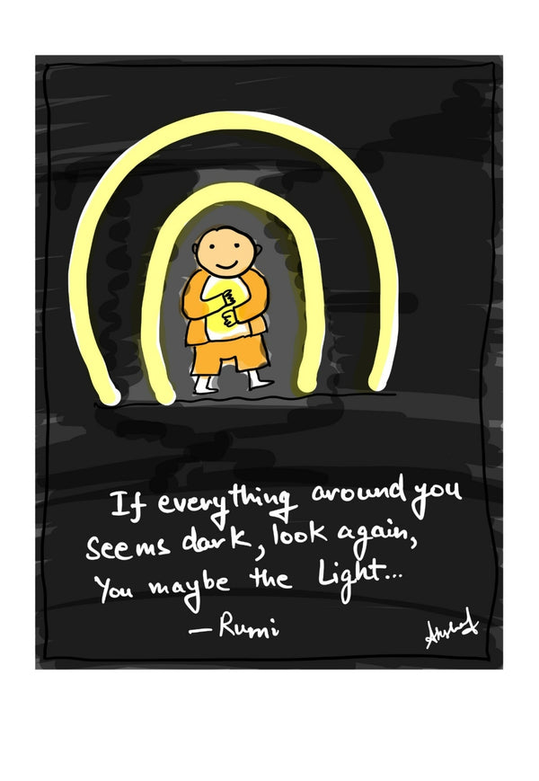 Activating Inner Illumination in Dark Seasons - doodle art by Akshat Bansal