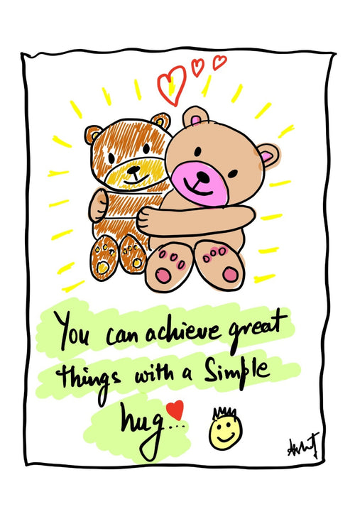 Unity and Shared Strength in Warm Embrace - doodle art by Akshat Bansal