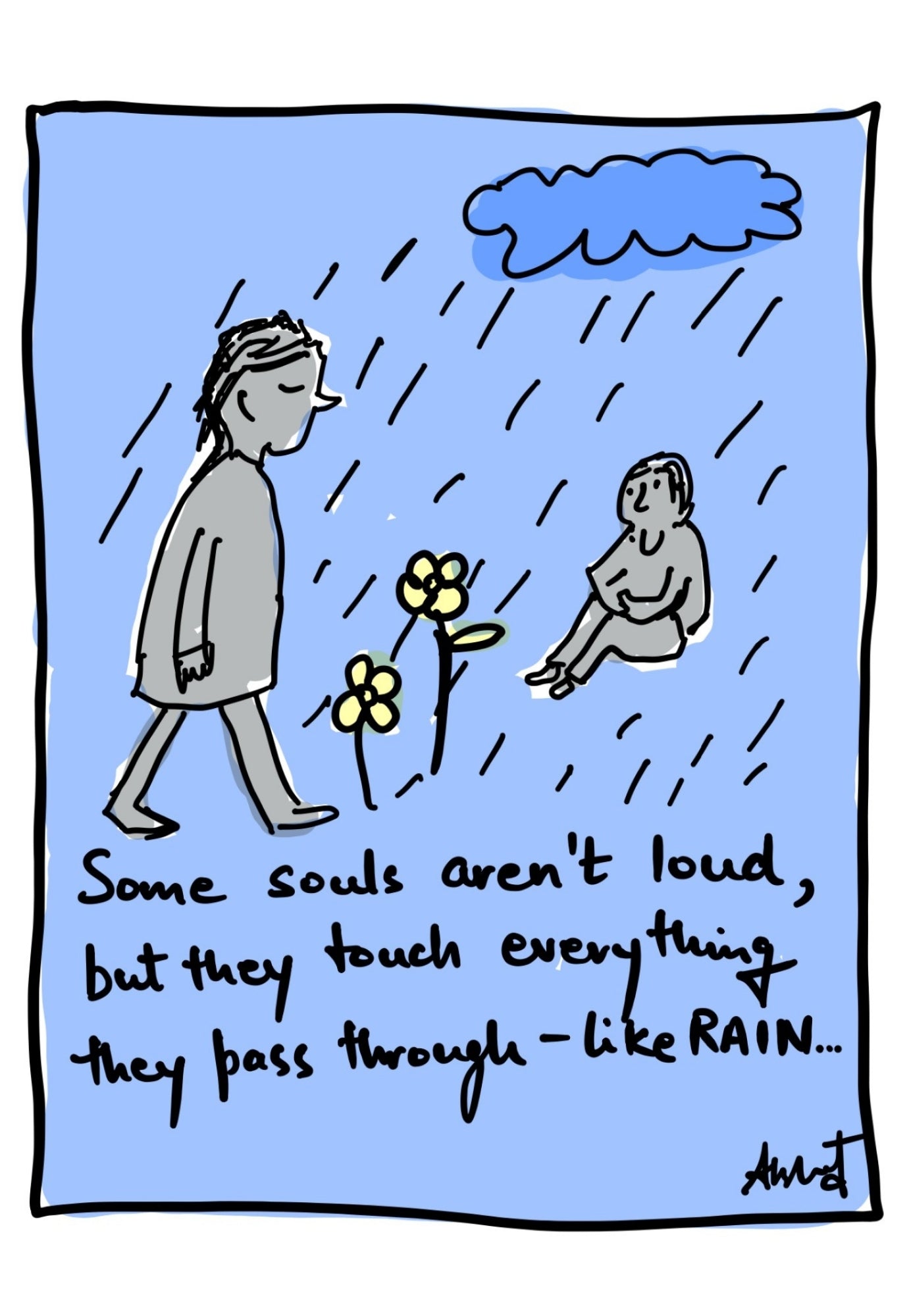 The Refreshing Presence of a Quiet Soul - doodle art by Akshat Bansal