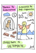 Liberation From Self-Constructed Mental Cages - doodle art by Akshat Bansal