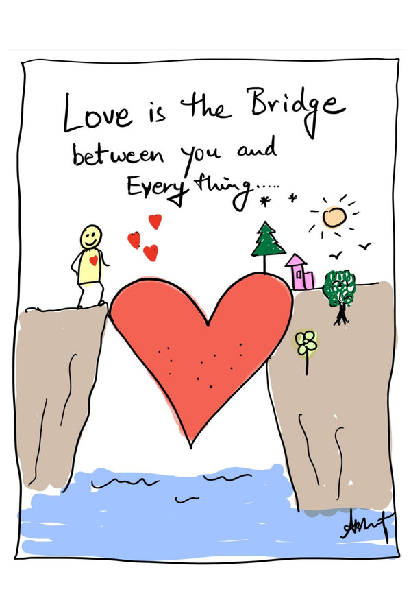 Love as the Eternal Bridge Across Divides - doodle art by Akshat Bansal