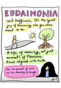 Eudaimonia and the Sustainable Joy of Virtue - doodle art by Akshat Bansal