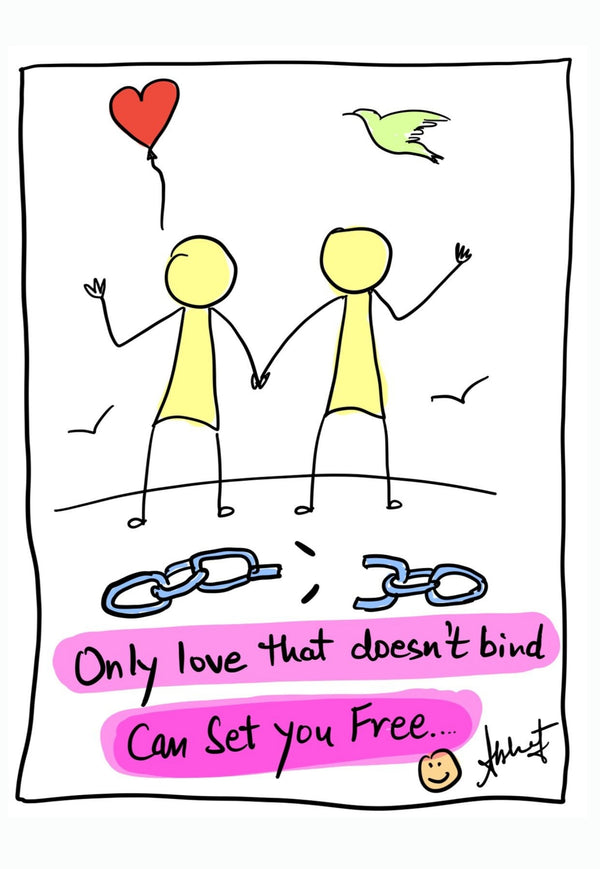 The Liberating Freedom of Genuine Love - doodle art by Akshat Bansal
