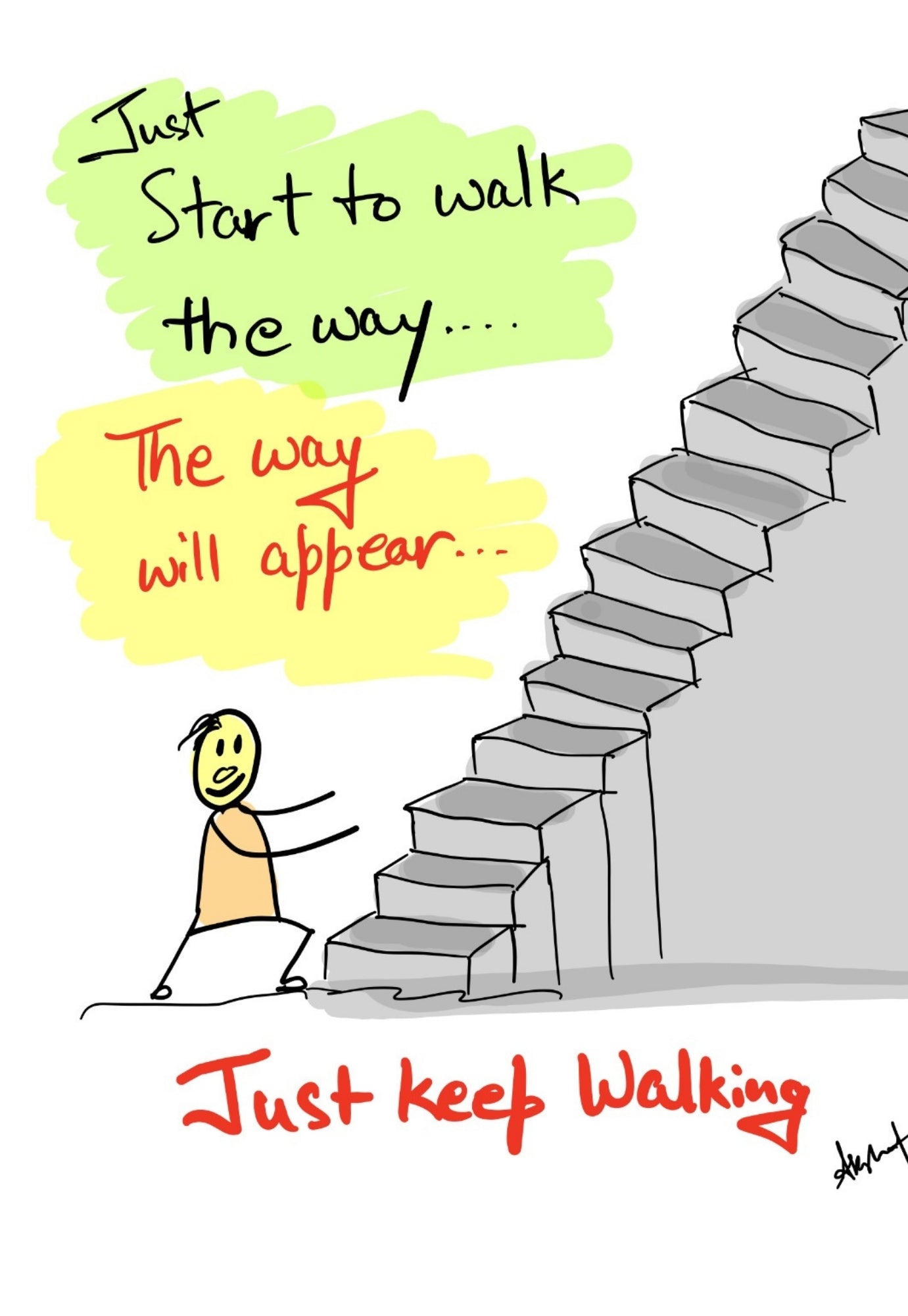 The Courage of Taking the First Step - doodle art by Akshat Bansal