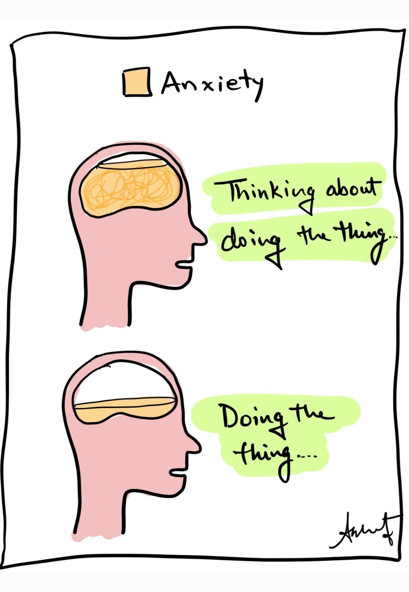 Dissolving Overthinking Through Decisive Action - doodle art by Akshat Bansal