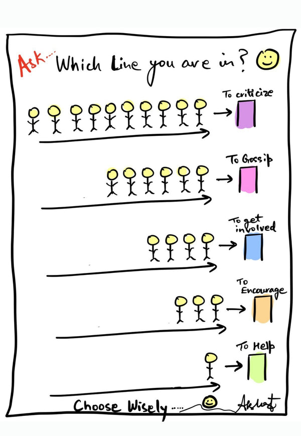 Evolving From Harsh Criticism to Helpful Empathy - doodle art by Akshat Bansal